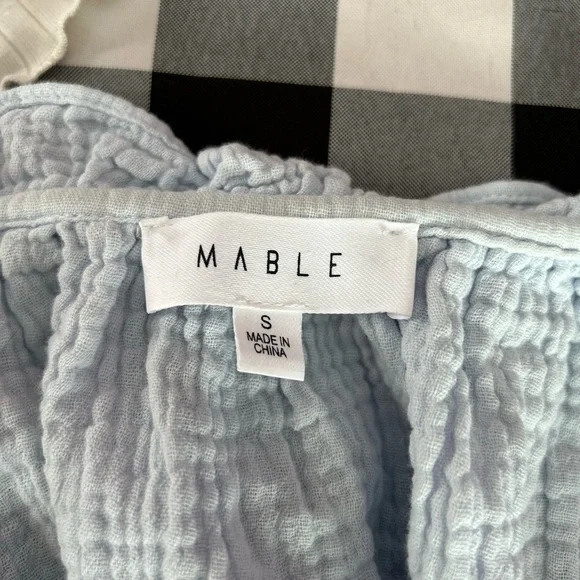 MARBLE Soft Blue Ruffled Blouse - Picture 7 of 8